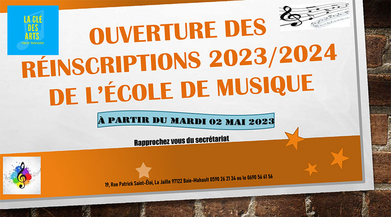 Ouverture des réinscriptions 2023/2024 - La Clé des Arts Guadeloupe 