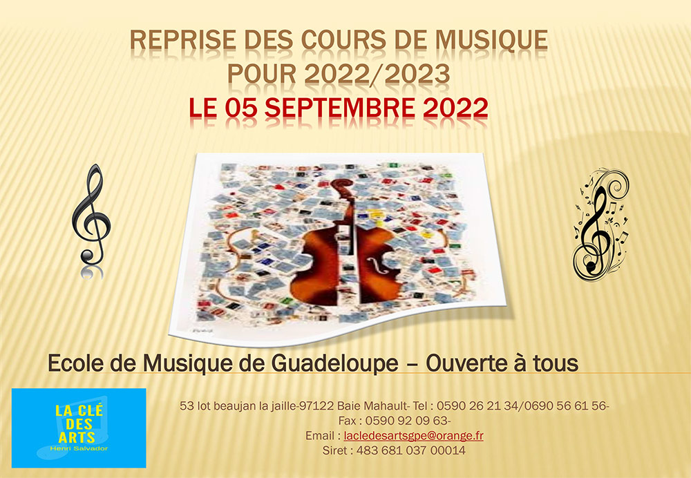 Reprise des cours le 5 septembre 2022 