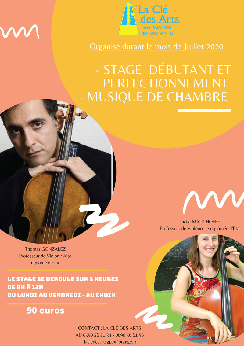 STAGE DÉBUTANT ET PERFECTIONNEMENT de musique de chambre à La Clé des Arts en juillet 2020