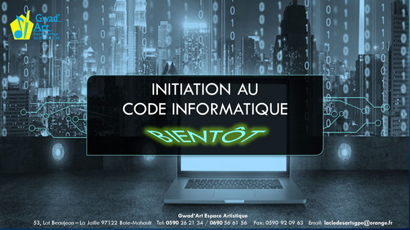 Initiation CODE INFORMATIQUE avec Gwad'Art